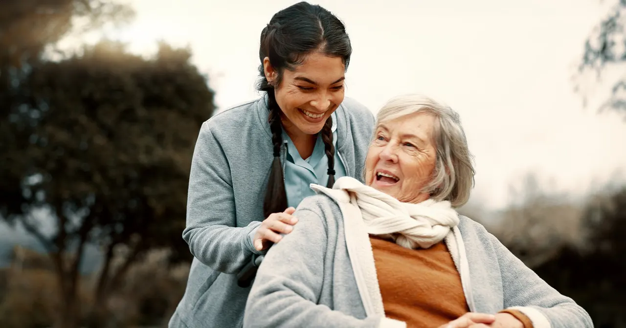 Care professional providing services at home