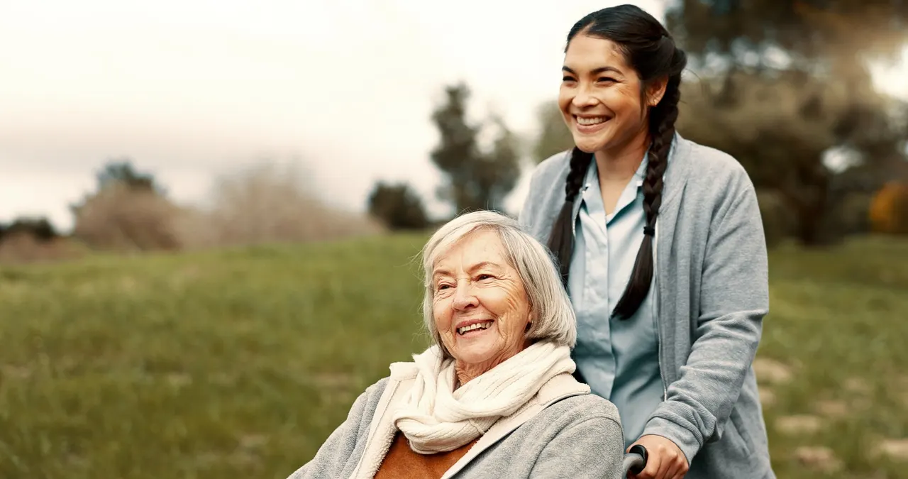Care professional providing services at home