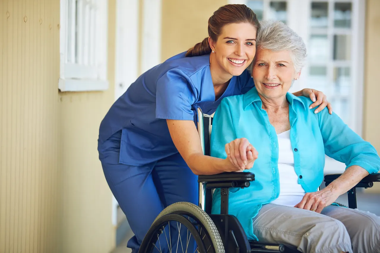 Care professional providing services at home