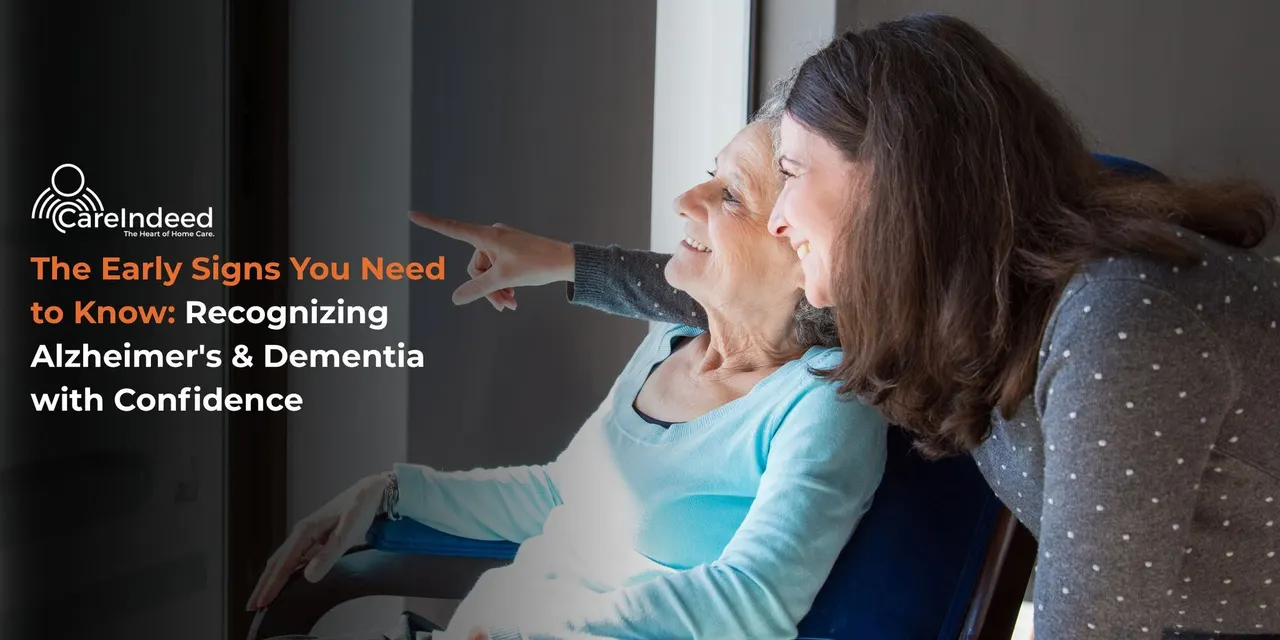 Daughter talking to mother with dementia in their home in the Bay Area.