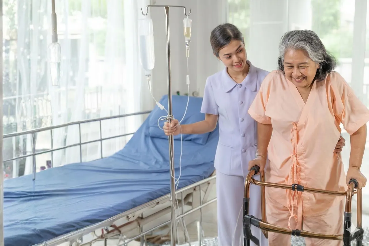 Care professional providing services at home